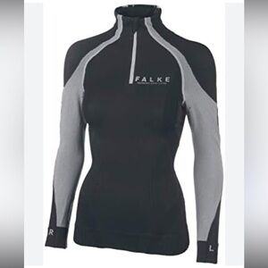 Falke Women's Black and Gray Top Naima running/36500 Pullover Ergonomic Small‎